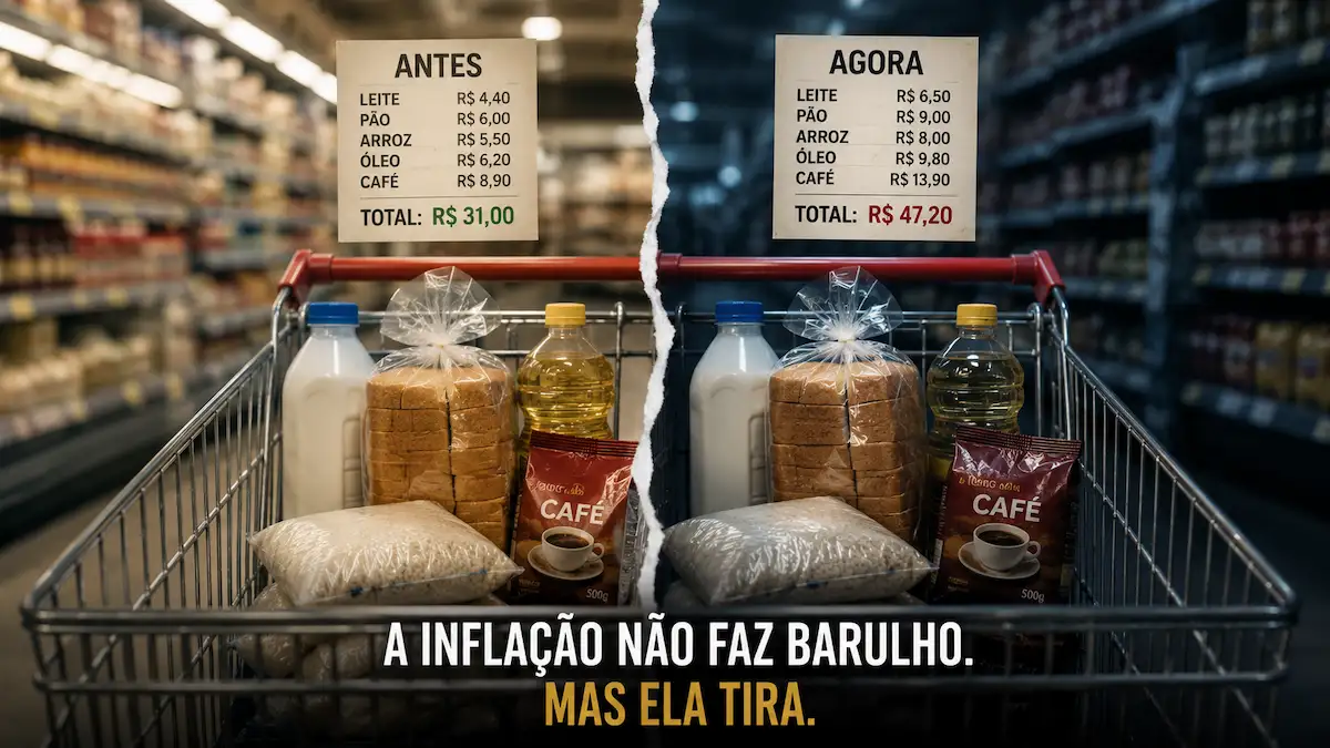 A inflação silenciosa no dia a dia: o mesmo carrinho de compras, mas com menos poder de compra